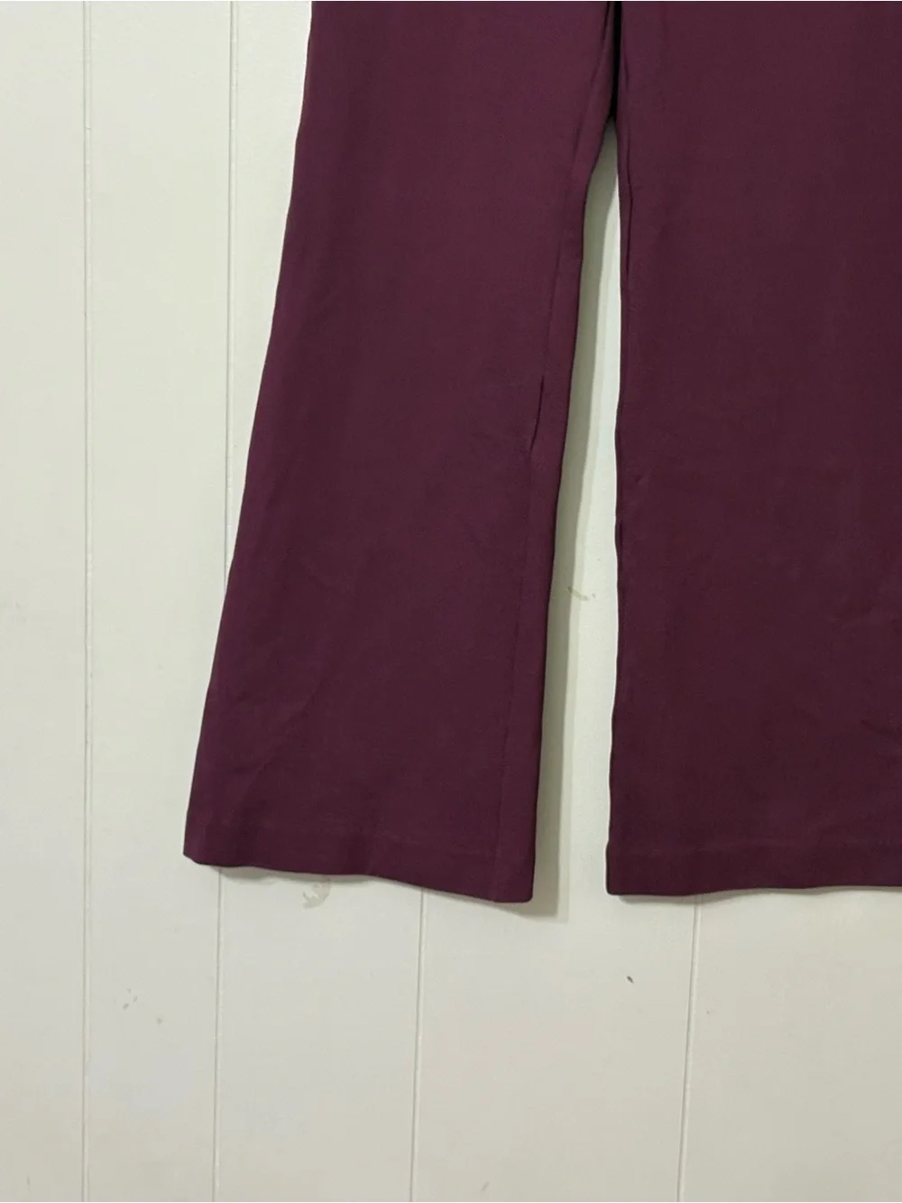 Anthropologie Maeve Naomi Ponte Wide Leg Pants Plum Pull On Petite 2P Flare - Picture 4 of 11